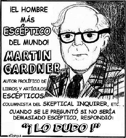Caricatura de Martin Gardner