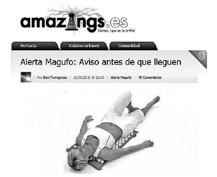 Pantallazo de amazing.es con la noticia